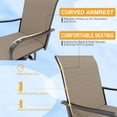thumbnail image 4 of 2 pcs outdoor swivel bar stools set: all - weather, high back y armrest, para deck patio (beige), 4 of 7