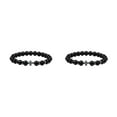 thumbnail image 2 of kurtrusly Wide Application Exquisite Beads Bracelet For Versatile Fashion Gifts Bracelets glossy black 2Set, 2 of 6