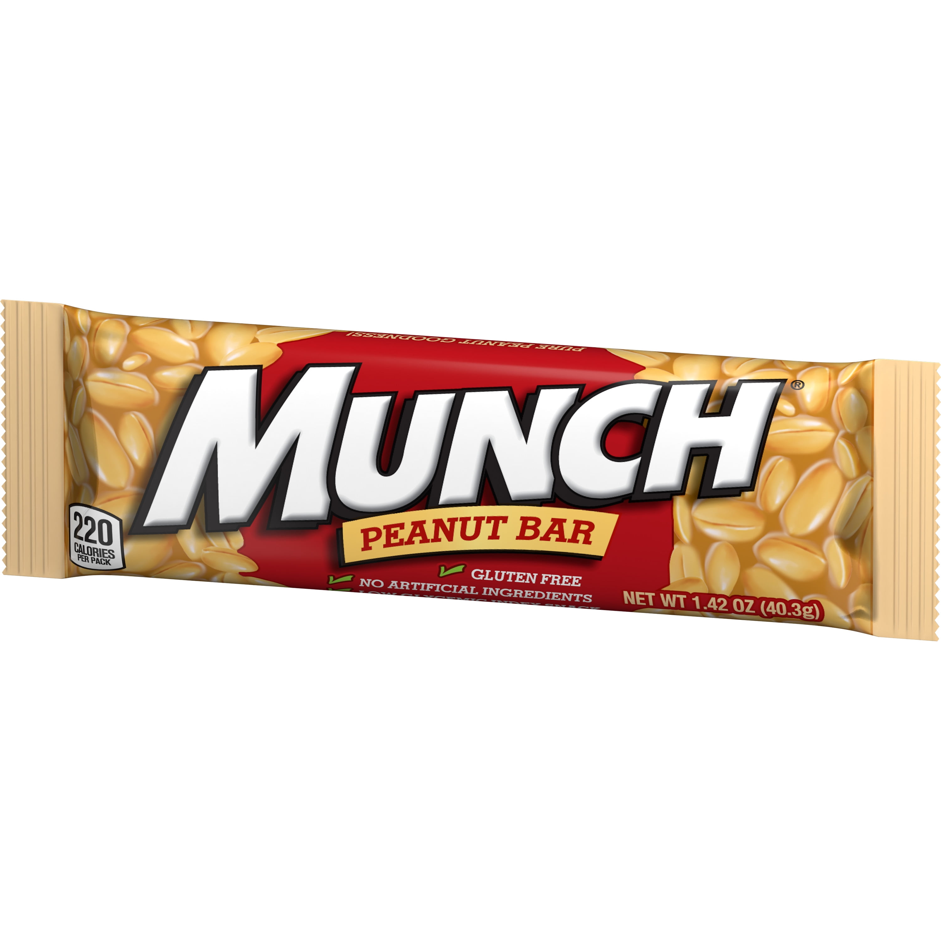 (2 pack) Munch Peanut Gluten Free Candy Bar, Full Size - 1.42 oz