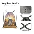 thumbnail image 4 of Fuzoiu Wildlife Protection Print Drawstring Backpack for Gym, Travel, Yoga,Sports Sackpack String Bag for Women Men-Small, 4 of 6