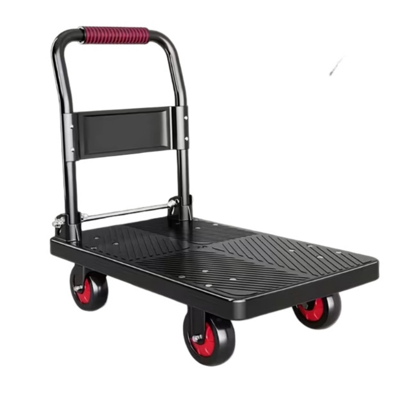 Heavy Duty Foldable Platform Push Cart Dolly, Space Saving Hand Truck with 4" Silent Wheels, Moving Platform Cart for Warehouse, Yard, Transport