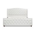 thumbnail image 6 of Jennifer Taylor Home Fontana Wingback Upholstered Platform Bed Frame, King, Antique White Polyester, 6 of 11