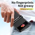 thumbnail image 5 of MonsDirect for 6.7 inch Samsung Galaxy Z Flip 3 5G 2021 Case with A Capacitance Pen, Two Hinge Protection Plating PC Frame Leather Grain Shockproof with S Pen Holder for Galaxy Z Flip 3, Black, 5 of 7