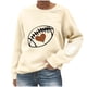 thumbnail image 3 of TaTaai Women Crew Neck Baseball Print Long Sleeve Drop Shoulder Hoodie Casual Fashion Top Ladies Daily Lounge Work Wear Soft Warm Breathable No Fading Versatile Top Gift, 3 of 4
