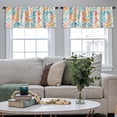 thumbnail image 4 of LALILO Kitchen Curtain Valance Colorful Ikat Watercolor Rod Pocket Window Curtain 52"x 18" Set of 2, 4 of 5