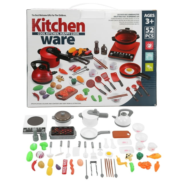 Juego de cocina para niños, juego de simulación de cocina, juguete de bricolaje, juego de utensilios de cocina para niños con efecto de sonido