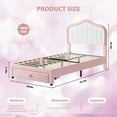 thumbnail image 3 of Yeshouse estructura de cama individual tapizada con cabecero LED y cajón de almacenamiento, plataforma de terciopelo, somier de láminas de madera, ideal para niños, 3 of 7