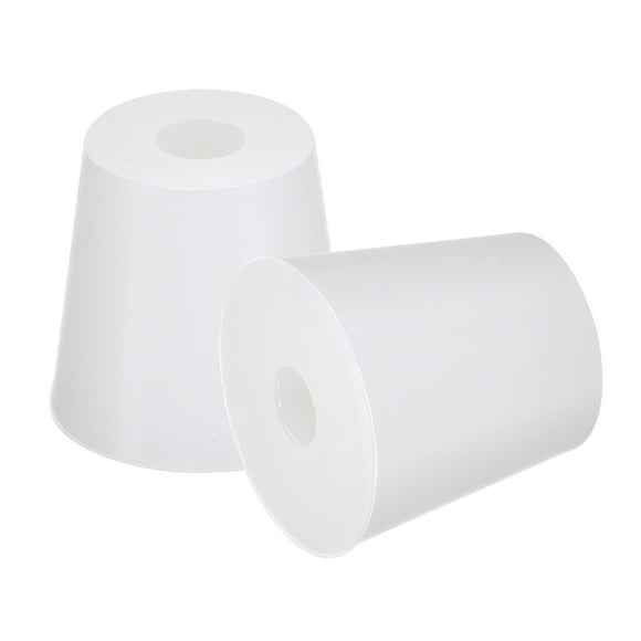 Unique Bargains 22mm to 29mm w Hole Silicone Rubber Tapered Plug White for Powder Coating, Painting,2 Pack