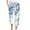 Blue#Women's Capri Pants, variant on Linen Capris for Women, Summer Casual Drawstring Capri Pants 2024 Trendy Leaf Print Straight Cropped Trouser with Pockets Ropa de Verano Para Mujer 2024 Blue XL