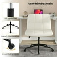 thumbnail image 6 of Costway Criss Cross Chair with Wheels Oversized U-shaped Seat Wheels for Home Office Beige, 6 of 10