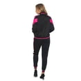 thumbnail image 4 of Victorious Women's Colorblock Reflective Stripe Band 2 Piece Tracksuit Set - Sweatshirt Jacket and Sweat Pants VL213 - Neon Pink - Small, 4 of 6