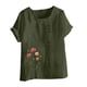 thumbnail image 4 of Camisetas de Manga Corta para las Mujeres Impreso Botón de Manga Corta Camiseta Blusa Poliéster, Ropa Casual Mirar Superior para las Mujeres, 4 of 8