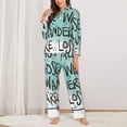 thumbnail image 2 of Honeii Not All Who Wander Are Lost1 print Women's Pajama Sets Long Sleeve Button Down Sleepwear Nightwear Soft Pjs Lounge Sets-X-Large, 2 of 7
