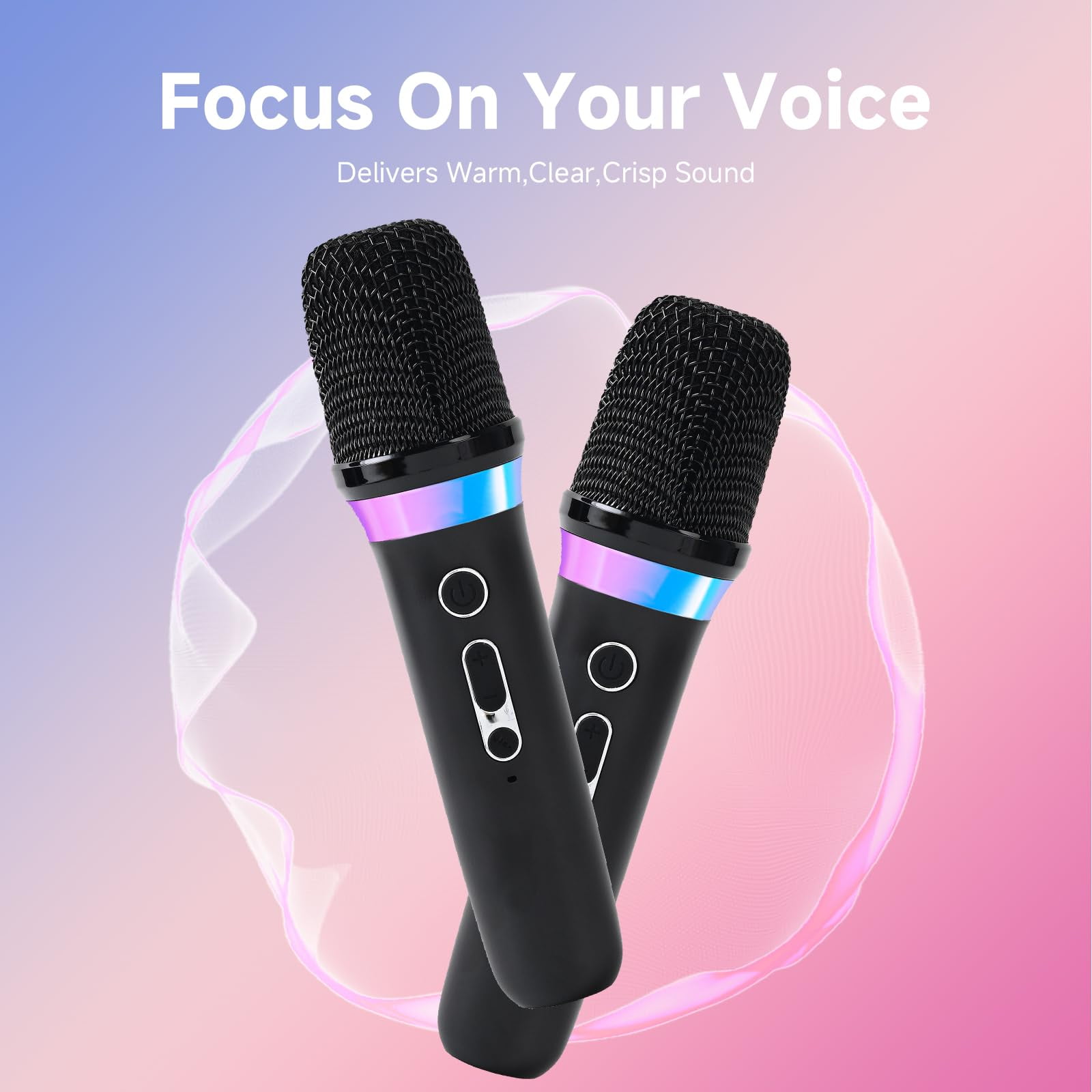 CJYGEGE Car Karaoke Microphone,Dual Handheld Rechargeable Mic with 3.5mm Aux in and Out Receiver,Volume Control Karaoke Microphone for Singing, Speech, Home Party, YouTube/Tiktok(Black)