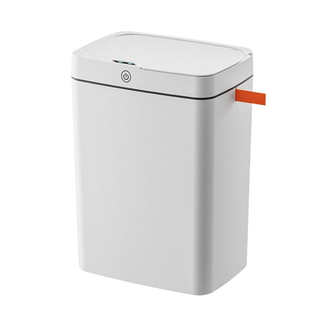 DOLITY Capteur Intelligent Sans Contact Poubelle Étroite 18L Blanc Déchets Imperméables Compacts