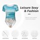 thumbnail image 4 of Fotbe Sunny Ocean Waves Body de Mujer con Cuello Redondo y Mangas Cortas, Sin Mangas Ajustado, Suave, Cómodo y Básico-Small, 4 of 7