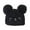 Black, variant on Krdevn Kids Winter Hand Knit Cartoon Bear Beanie Hat Double Pom Pom Ear Embroidery Stretch Ribbed Soft Warm Unisex Headwear for Toddler Boys Girls