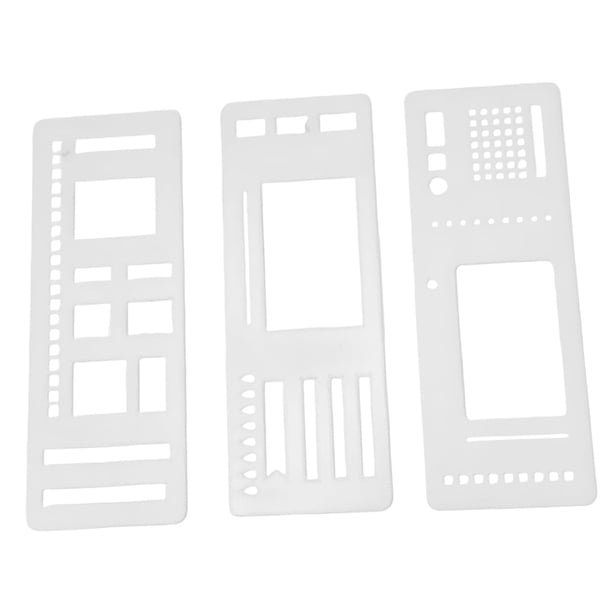 3 plantillas de planificador de 13,8 x 5,1 cm, sellos de planificador, plantilla de dibujo de diario, hechas a mano para tarjetas, papel, portátiles y Estilo C
