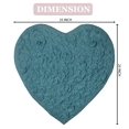 thumbnail image 4 of Home Weavers Bell Flower Collection Bathroom Rug Heart Shaped Plush rug Shower Floor Bathroom Bath Rug Non-Slip Soft Absorbent, Machine Washable Bath Mats for Bathroom Floor 25"x25" Heart, Blue, 4 of 9