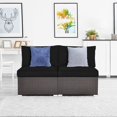 thumbnail image 2 of RELAX4LIFE 2-Piece Wicker Armless Sofa - PE Rattan Sectional Sofa Set w/Removable Cushions, All-Weather Sofa Chair Set for Porch, Balcony, Garden, Poolside, Outdoor Patio Sofa (Black), 2 of 18