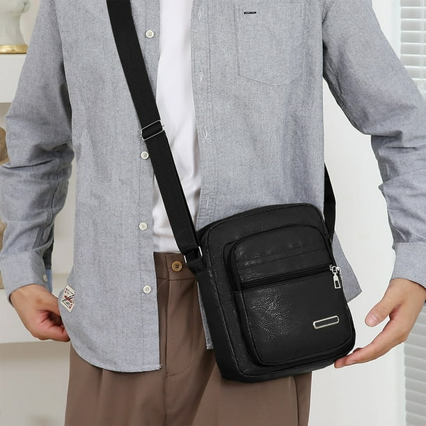 pstuiky Mochilas de hombro multicapa con textura para hombre bolso cruzado de viaje de negocios bolso de mano de gran capacidad para desplazamientos.