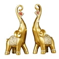 thumbnail image 3 of Estatua de elefante de la buena suerte con trompa, decoración decorativa Dorado, 3 of 9