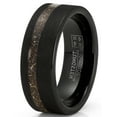 thumbnail image 2 of Metal Masters Mens Black Sandblased Pipe-cut Tungsten Carbide Titanium Ring Wedding Band 8mm, 2 of 5