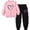 C10-Pink, variant on Glisme Girls Outfit Short Sleeve Crewneck Cartoon Pattern Hoodies Tops Pants Soft Little Girls Daily Wear Pink
