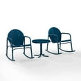 thumbnail image 4 of Crosley Furniture Griffith 3-Piece Metal Rocking Chair Outdoor Patio Dining Set, Navy, 4 of 11
