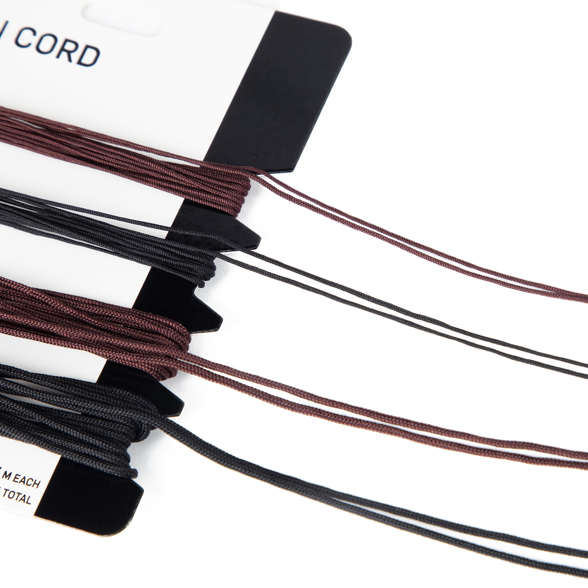 (2 pack) Cousin DIY Black & Brown Nylon Cord, Jewelry Stringing, 4 Piece Roll, 36 ft