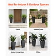 thumbnail image 6 of KFFKFF Set of 2 Tall Planters, 26in Large Tapered Pots for Indoor and Outdoor Plants, Modern Plastic Flower Pots with Wheels, Inner Liner & Drainage System for Patio, Garden, and Porch, Black, 6 of 9
