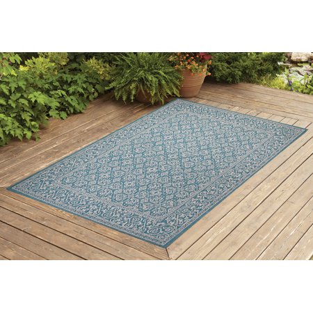 4x6' 2 Ply Polyester - Benissimo Indoor / Outdoor Sisal Area Rug Rug Sensation Collection Non-Skid, Woven, Durable, and Easy Cleaning | Machine Rug for Living Room, Kitchen, Garage, Kids room etc. | 4x6 | Turquoise