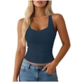 thumbnail image 2 of Byworldtasic Women's Summer Sleeveless Casual Camisole Shirt Slim Knit Ribbed Tank Tops Crop Tight Fit Basic Tank Tops, 2 of 7