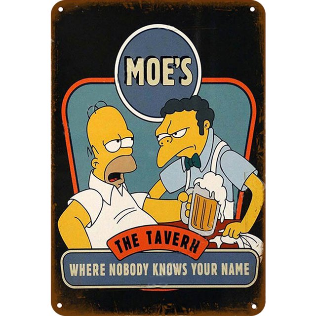 Letrero Hojalata Metal Moe S Pintura Hierro Rectangular Artística para Pared Bar 30x40cm