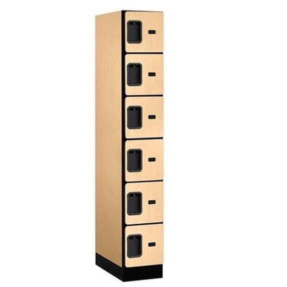 Salsbury 36161MAP Salsbury Designer Wood Locker Six Tier Box Style - 1 Wide - 6 Feet High - 21 Inches Deep - Maple