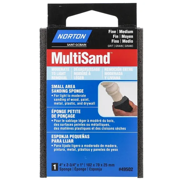 4" x 2.75" Norton 49502 MultiSand Double Sided Sanding Sponge Fine/Medium