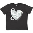 thumbnail image 3 of Inktastic Lung Cancer Awareness White Ribbon Around Heart Youth T-Shirt, 3 of 5