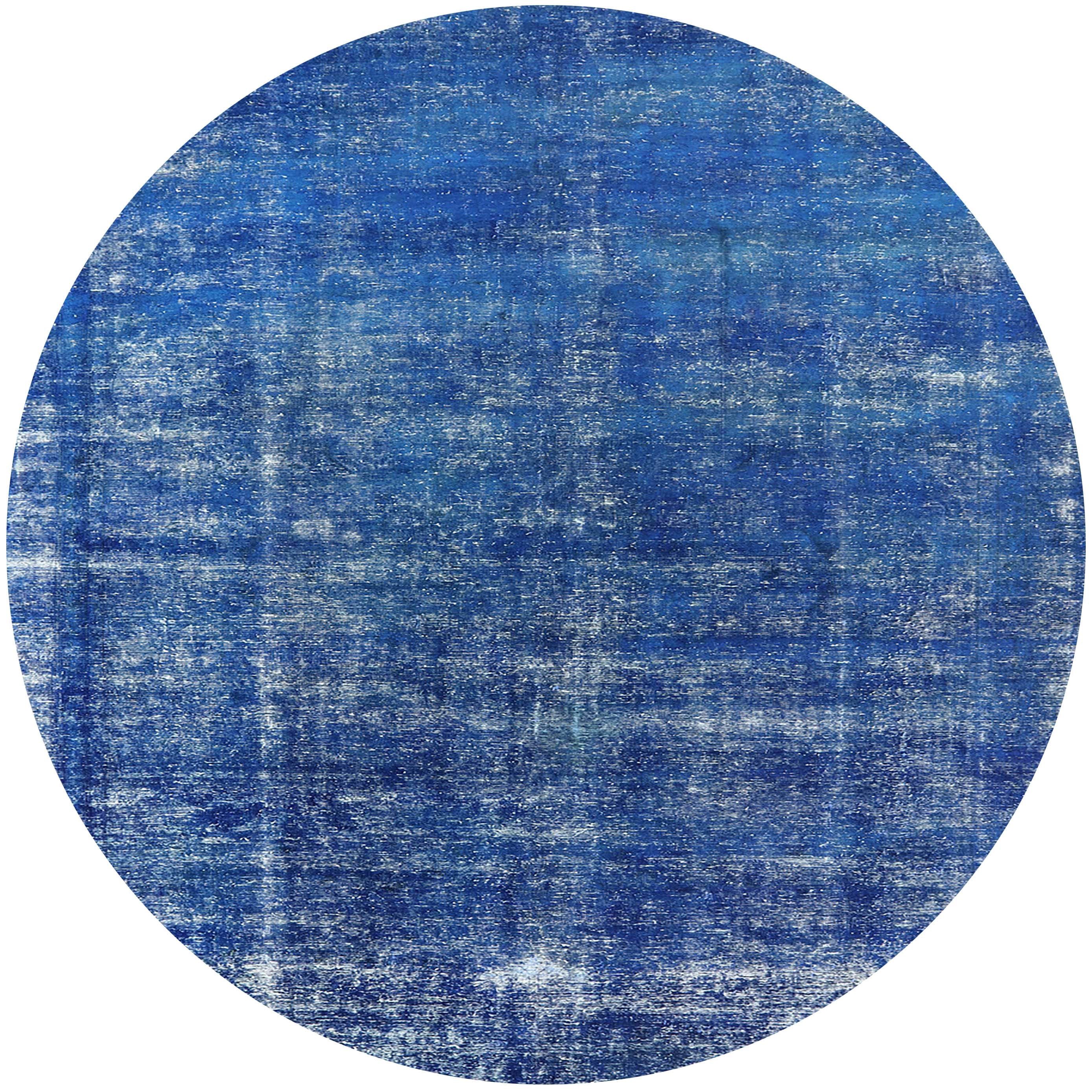 Ahgly Company Indoor Round Mid-Century Modern Iceberg Blue Oriental ...