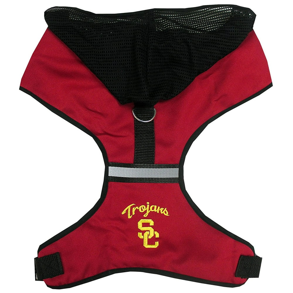 Pets First Collegiate USC Trojans Dog Harness Football Pet Harness Vest Dog Leash Harness