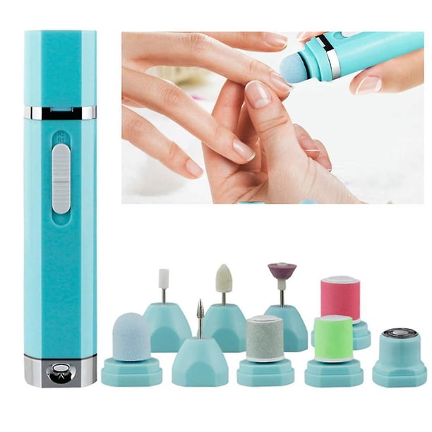 Taladro de uñas y depilación para mujeres sin dolor 9 en 1 lima de uñas eléctrica herramienta de pedicura juego de manicura removedor de callos piedra pómez para pies manos