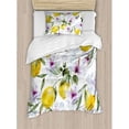 thumbnail image 3 of Spring Duvet Cover Set, Flowers Lemons Essence Refreshing Agriculture Harvest Aroma Organic Watercolor Art, Decorative 3 Piece Bedding Set with 2 Pillow Shams, Queen Size, Multicolor, by Ambesonne, 3 of 3