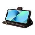 thumbnail image 2 of Case for iPhone 13 Cover Zipper Pocket Wallet Case Magnetic Protective - Braun, 2 of 5