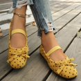 thumbnail image 6 of SuTry Women's Round Toe Flats Bow Detail Polka Dot Elastic Strap Lightweight Comfortable Casual Walking Shoes(37), 6 of 9