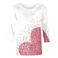 thumbnail image 4 of SOOMLON Valentine's Day Tops for Women Girl Friend Valentines Gift Loose 3/4 Sleeve Crew Neck Shirts Cute Heart Print Tee Shirts Trendy Festival Clothes 2025 White XL, 4 of 5