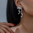 thumbnail image 2 of Bow Earrings for Women Trendy Stuff Cute Bow Pearl Drop Dangle Earrings Bowknot Stud Wedding Party Daily Jewelry Accessory Gifts, 2 of 13