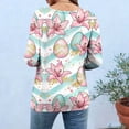 thumbnail image 2 of TaTaai Women's Fashion Easter Print Loose Casual Round Neck Three-Quarter Sleeve T-Shirt Pullover Gift, 2 of 6