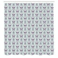 thumbnail image 3 of Ambesonne Geometric Shower Curtain, Floral Damask Skulls, 69"Wx84"L, Pale Blue Purple White, 3 of 5