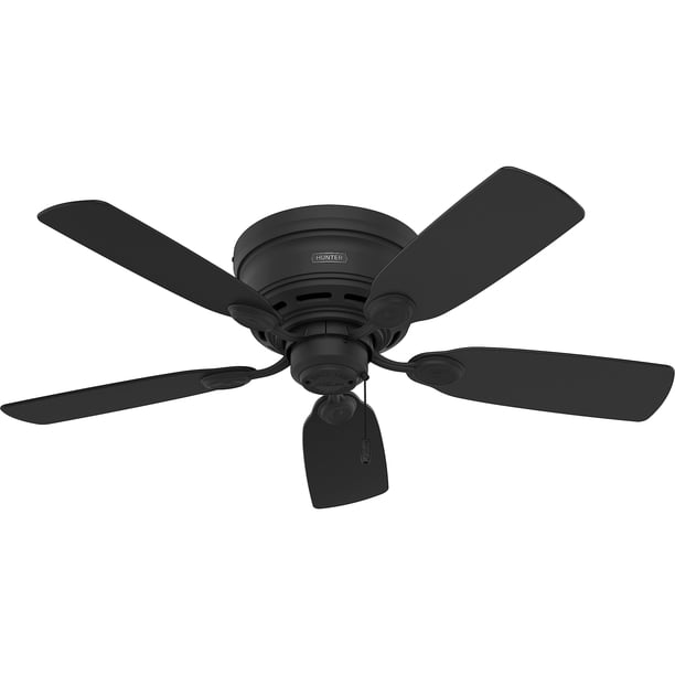 Ventilador de techo Hunter Low Profile de 42" con 5 aspas, negro mate