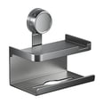 thumbnail image 2 of TIMIFIS Plastics Suction Cup Paper Holder, Bathroom Organizer Double Layer Suction Cup Paper Rack Toilet Paper Box Paper Towel Rack Storage Rack Paper Drawer Storage Rack, 2 of 6