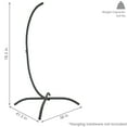 thumbnail image 3 of Sunnydaze X-Base Powder-Coated Steel Hanging Egg Chair Stand with Curved Legs - Gray, 3 of 6